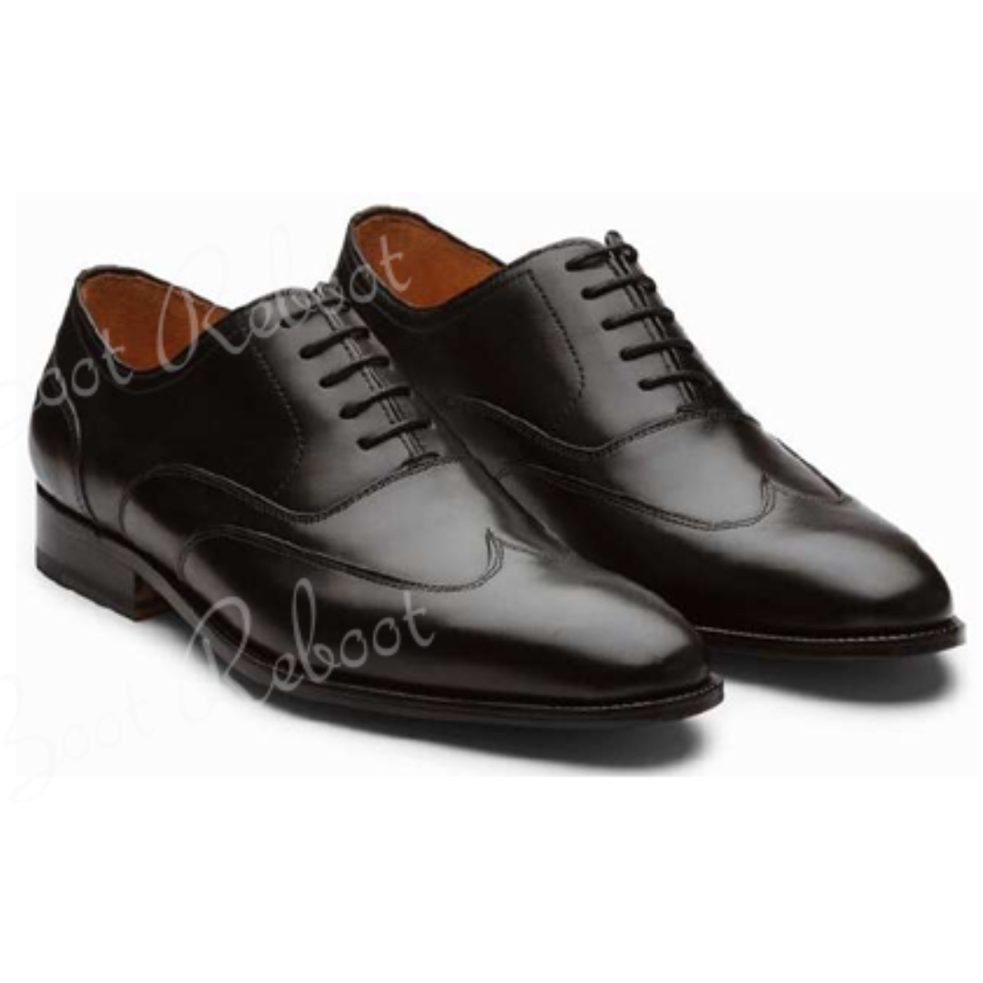 Leather Wingtip Oxfords Shoes